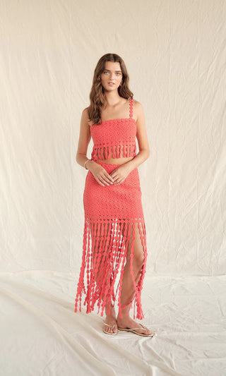 Elie Fringe Emboridery Skirt Set - obligato