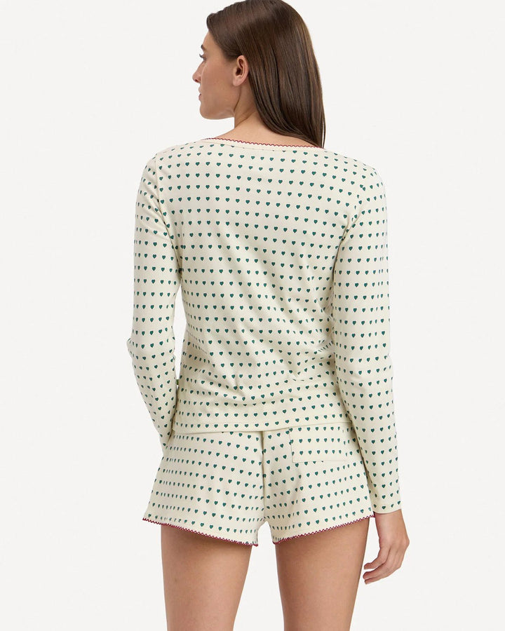 Ellie Shortie PJ Set in Floating Hearts - obligato