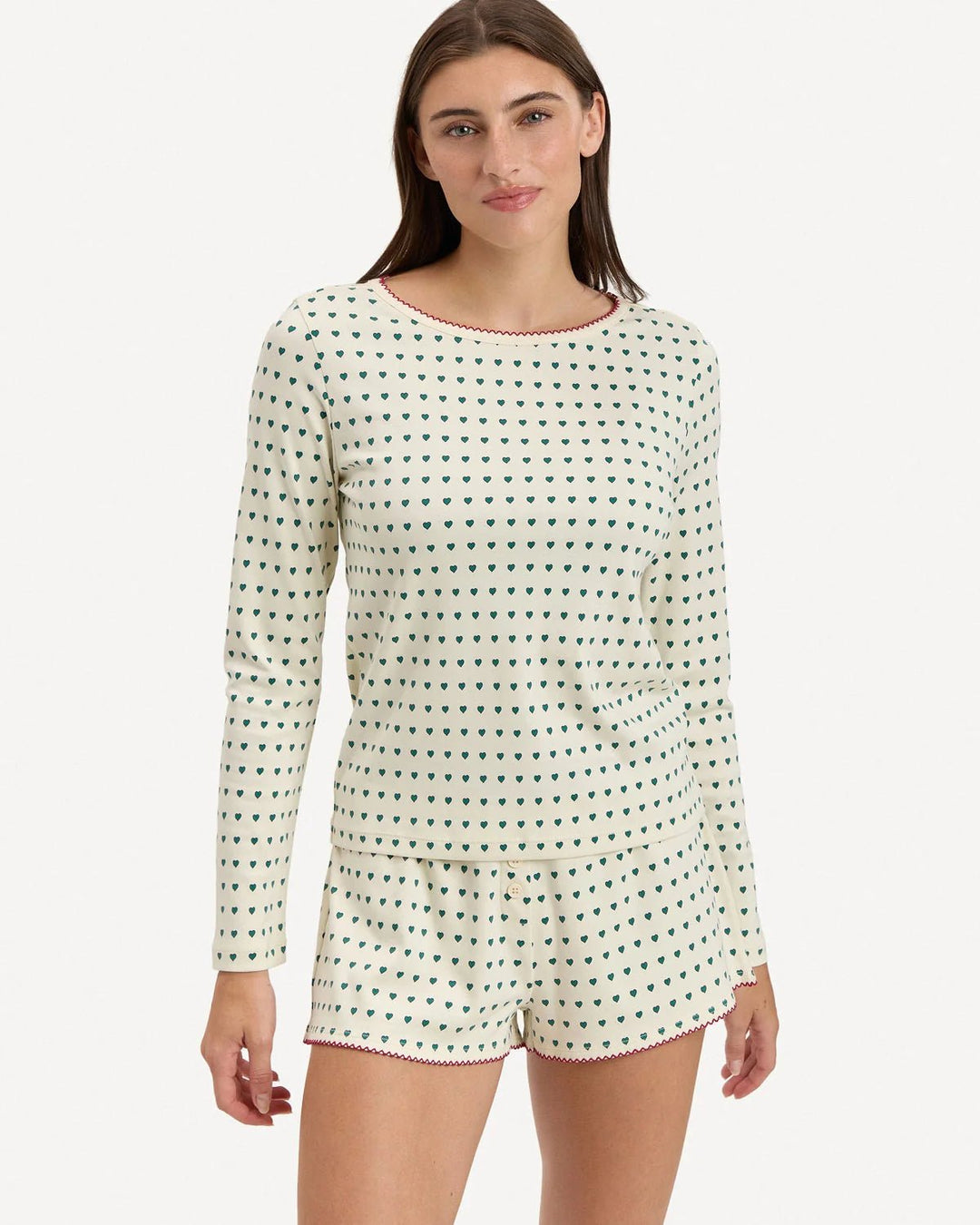 Ellie Shortie PJ Set in Floating Hearts - obligato