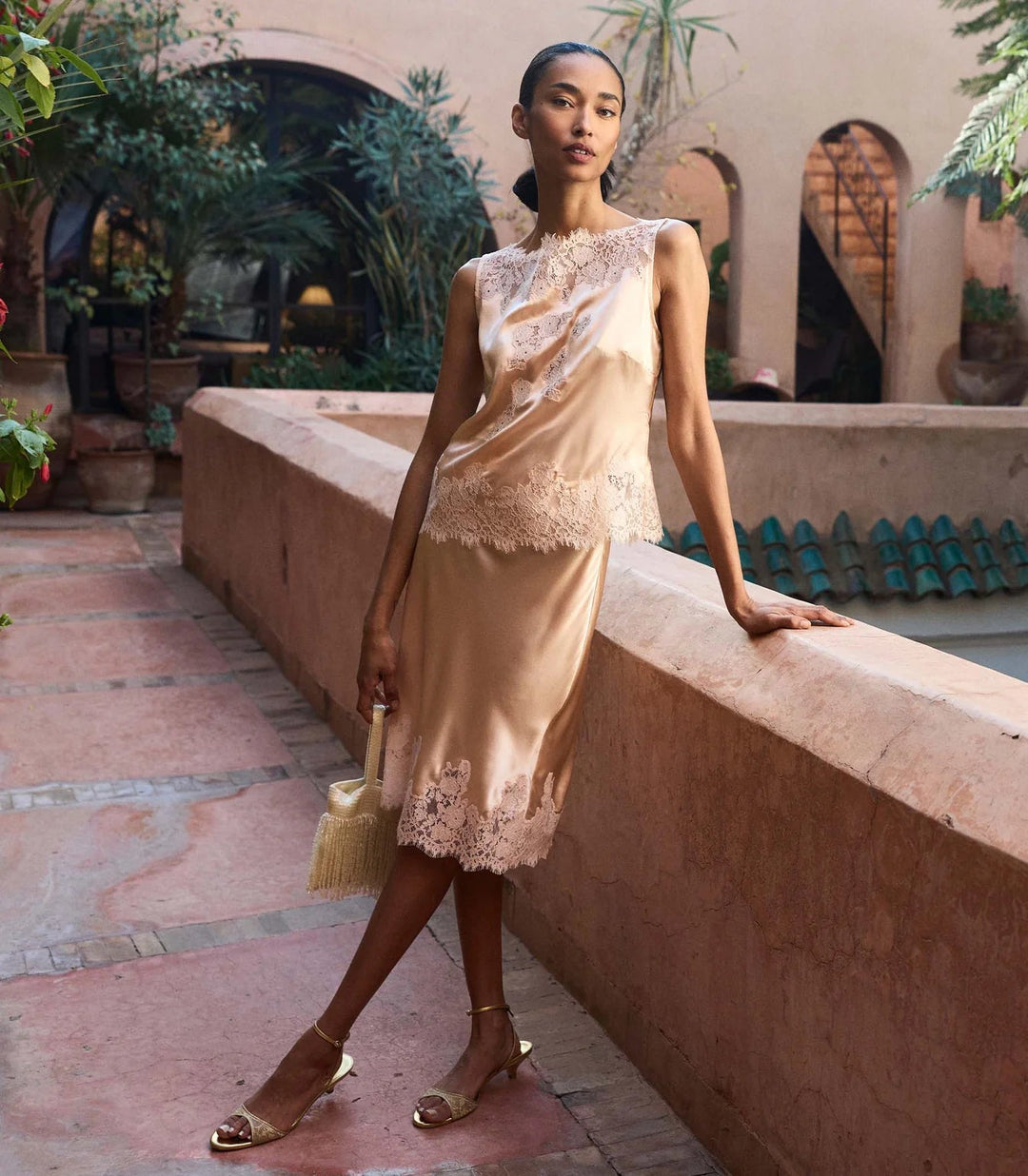 Elowette Skirt in Peach Sorbet - obligato