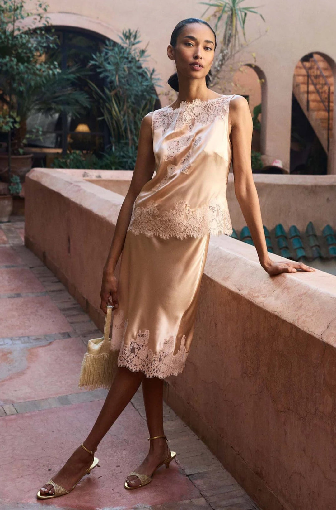 Elowette Skirt in Peach Sorbet - obligato