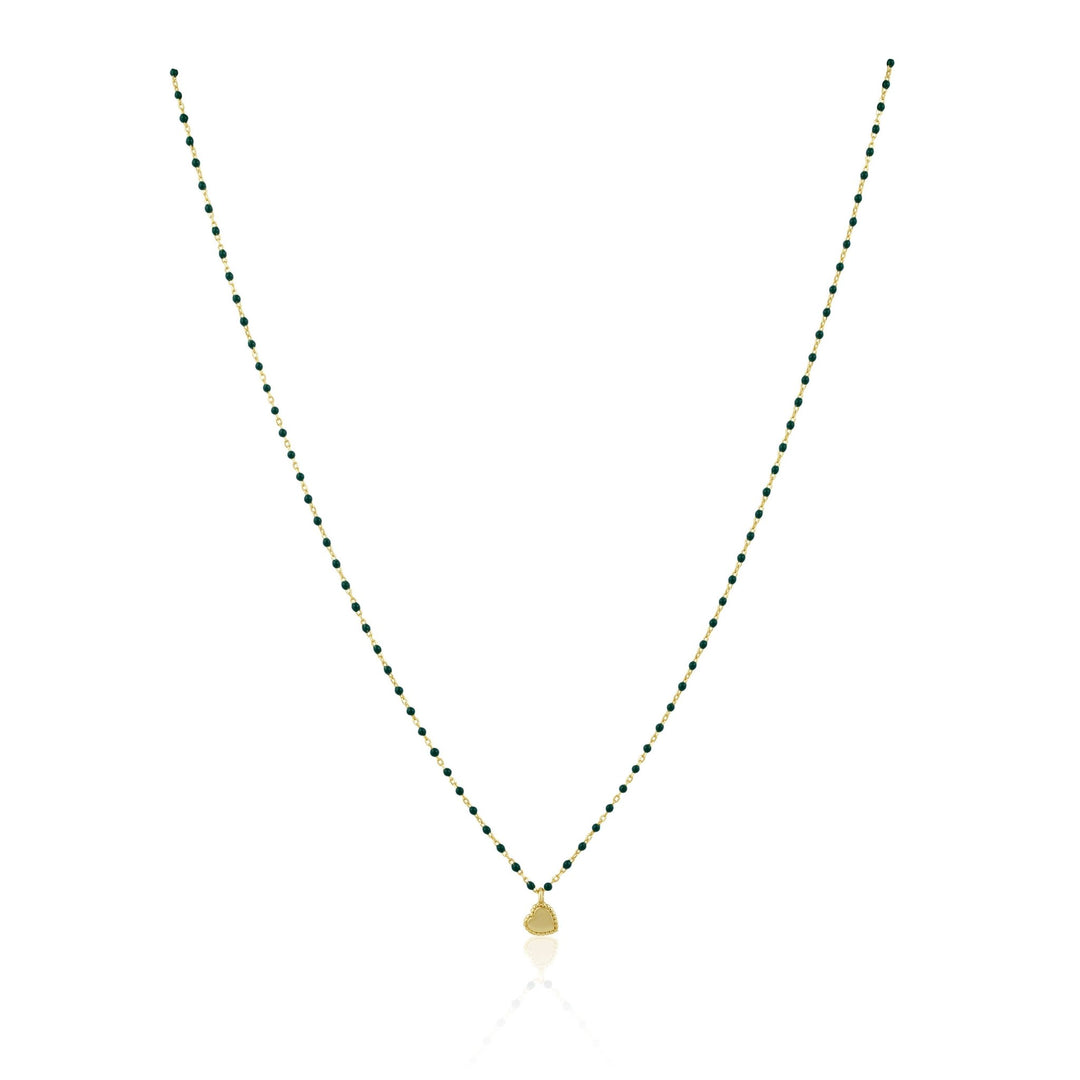 Elsa Mini Heart Necklace Green - obligato