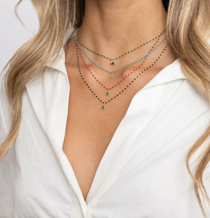 Elsa Mini Heart Necklace Green - obligato