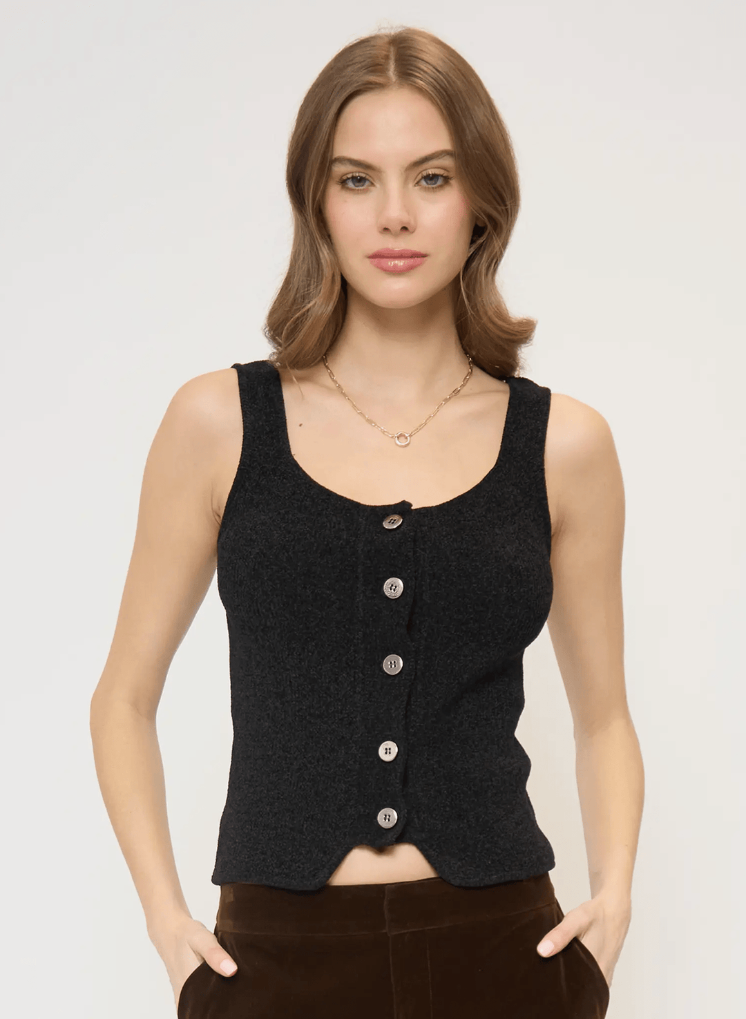 Ember Chenille Button Up Tank - obligato