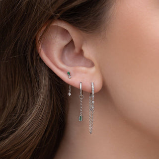 Emerald Dreamscape Earring Set: Gold - obligato