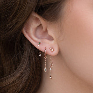 Emerald Dreamscape Earring Set: Gold - obligato