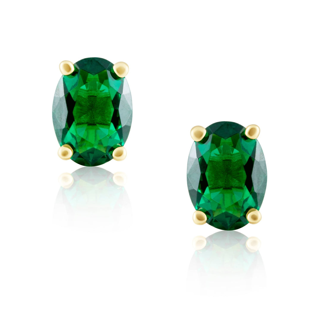 Emerald Oval Cut Studs - obligato