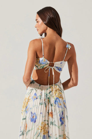 Emese Dress in Blue Floral - obligato