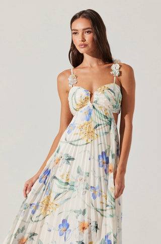 Emese Dress in Blue Floral - obligato