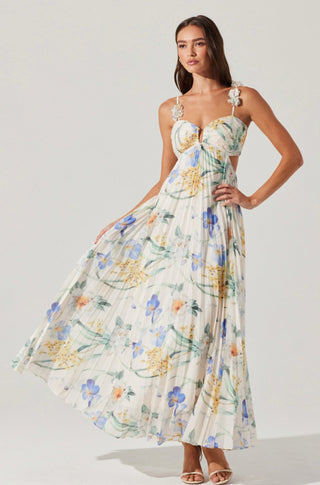 Emese Dress in Blue Floral - obligato