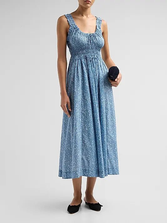 Emmaretta Dress in Blue Garden Bloom - obligato