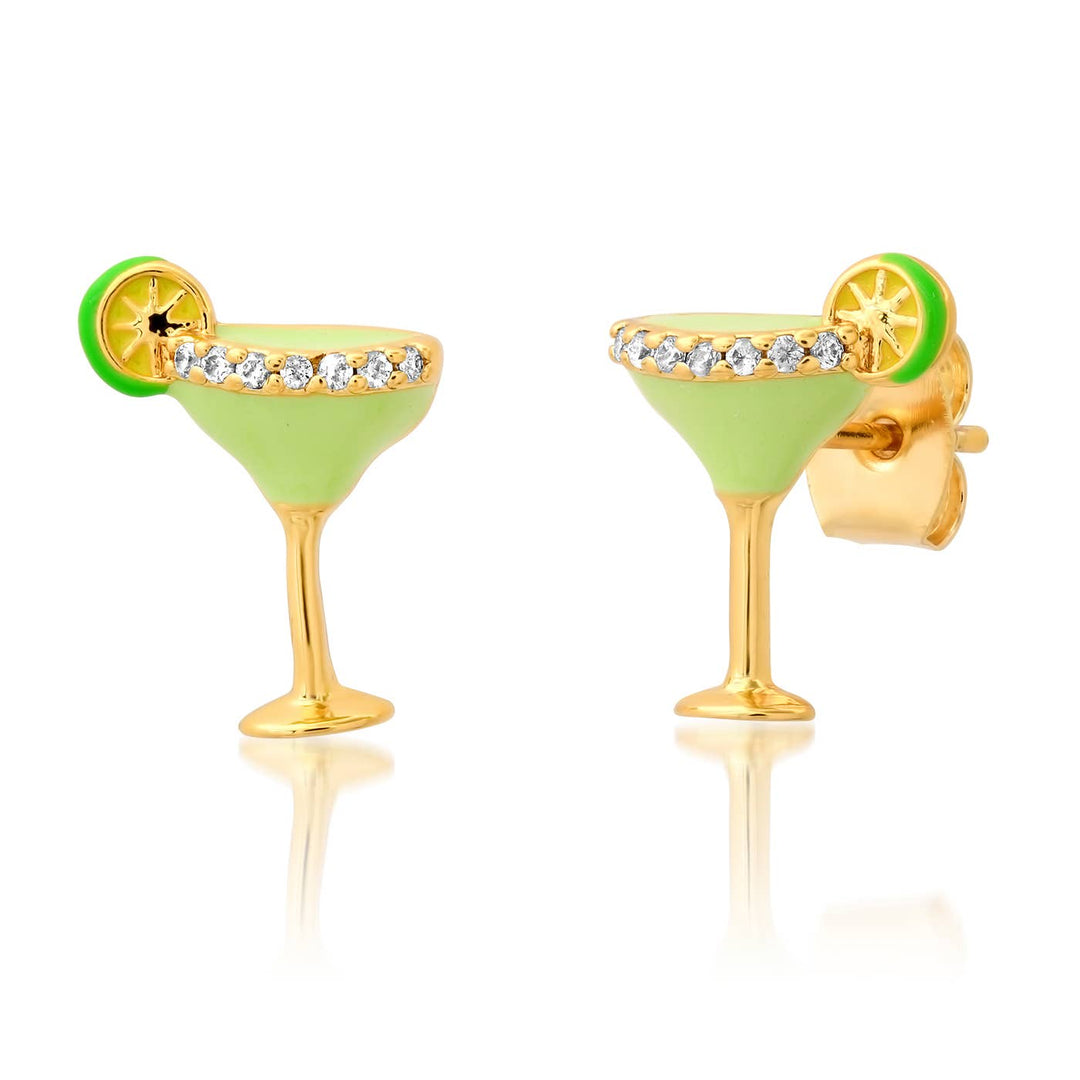 Enamel Margarita Studs: Gold - obligato