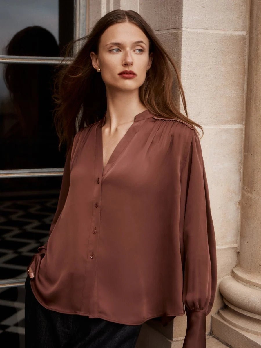 Enna Blouse in Cordovan - obligato