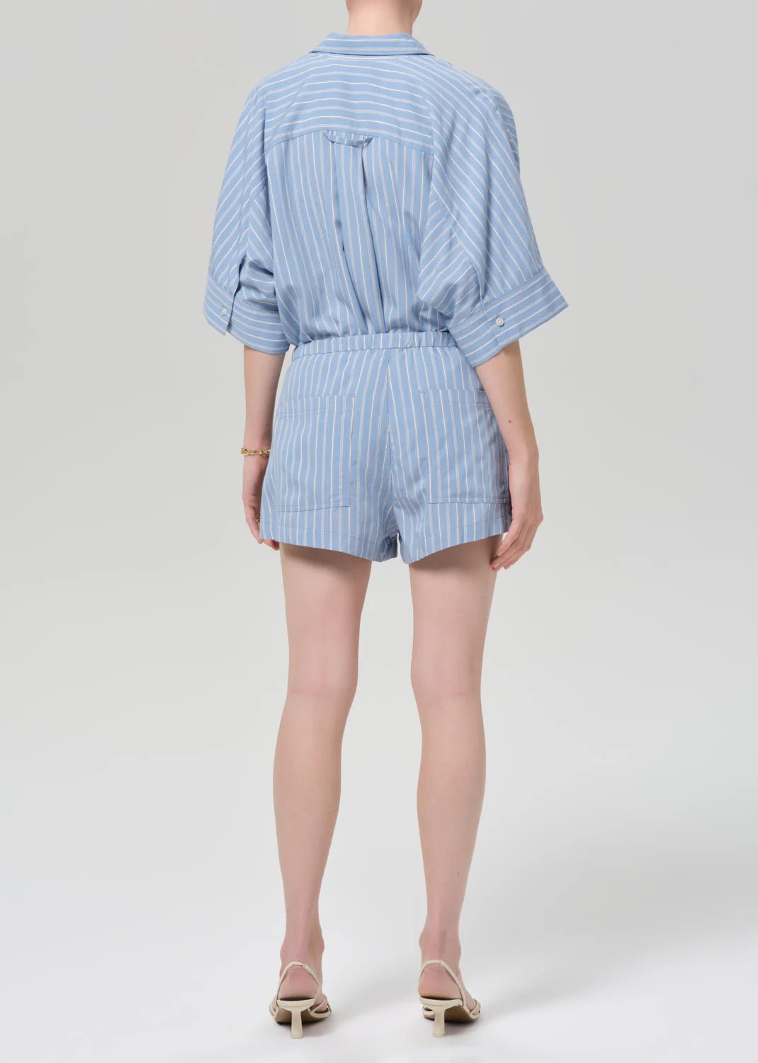 Este Drawstring Short In Capri Stripe - obligato