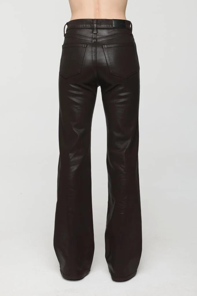 Evie High Rise Slim Boot in Coated Mocha - obligato