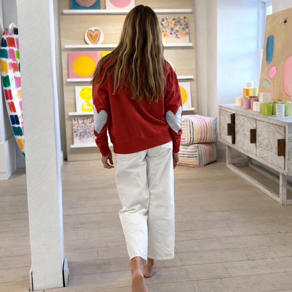 Ex - Boyfriend Patchwork Sweatshirt in red - obligato