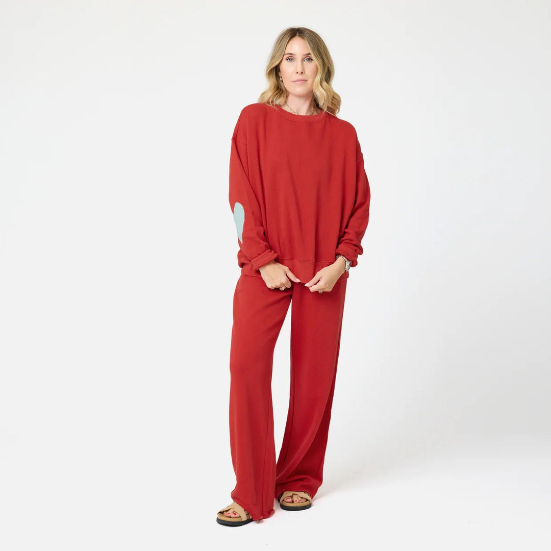 Ex - Boyfriend Patchwork Sweatshirt in red - obligato