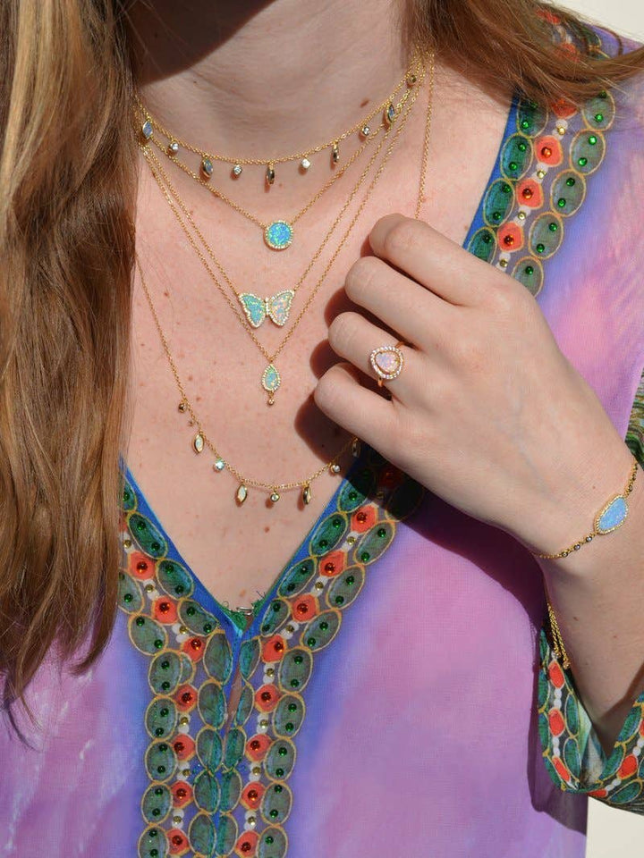 Drops of Spring Opal Choker Necklace: Orange Opal