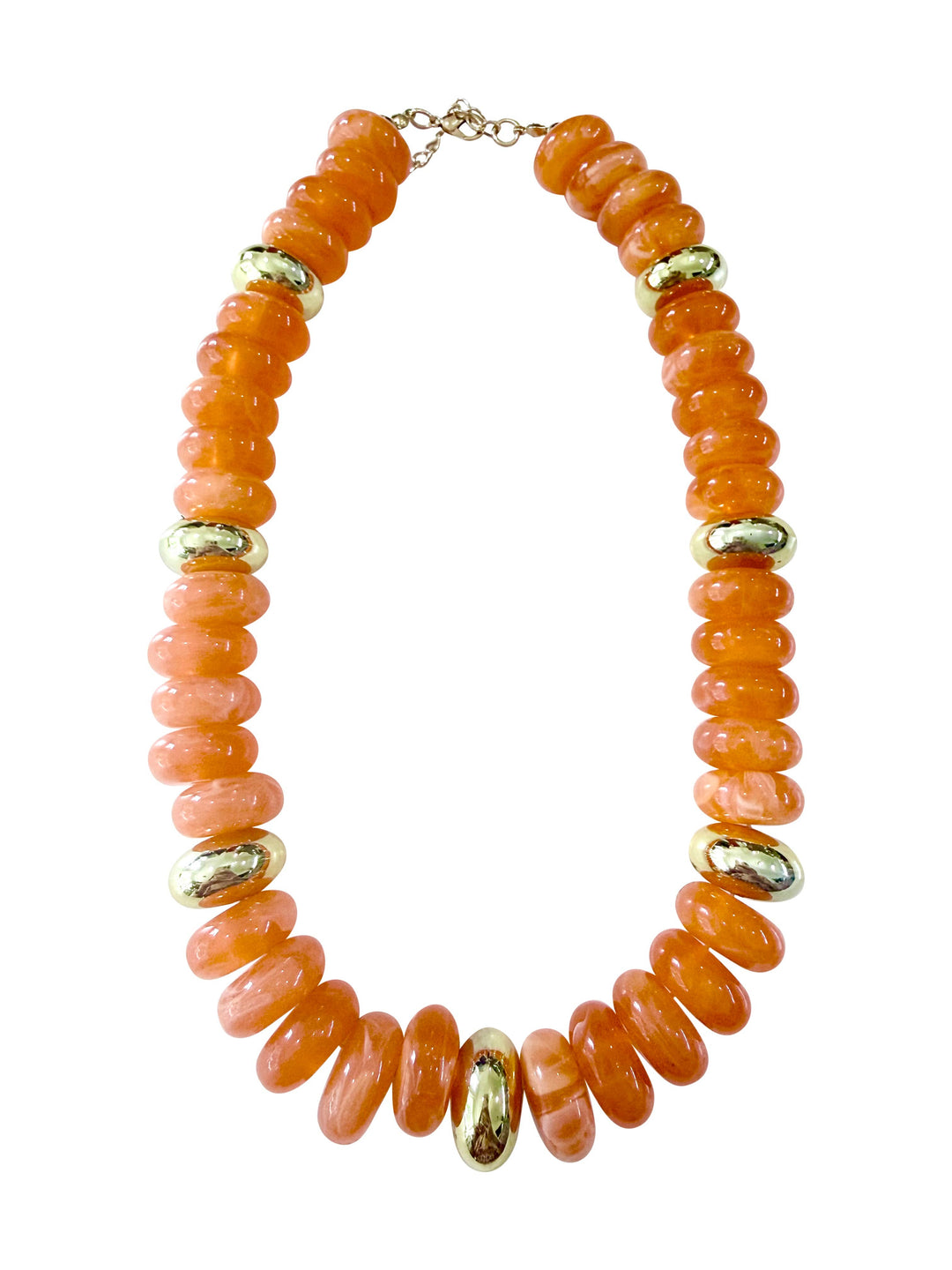Rowell Beaded Disc Necklace- Orange
