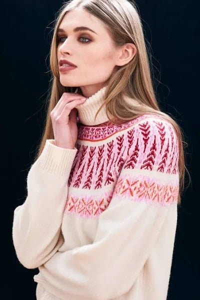 Fairisle Roll Collar Sweater - obligato
