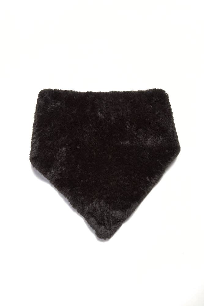 Faux Fur Bandana: Black / OS - obligato