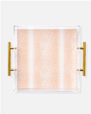 Fawn Print Acrylic Tray With Gold Handles - obligato