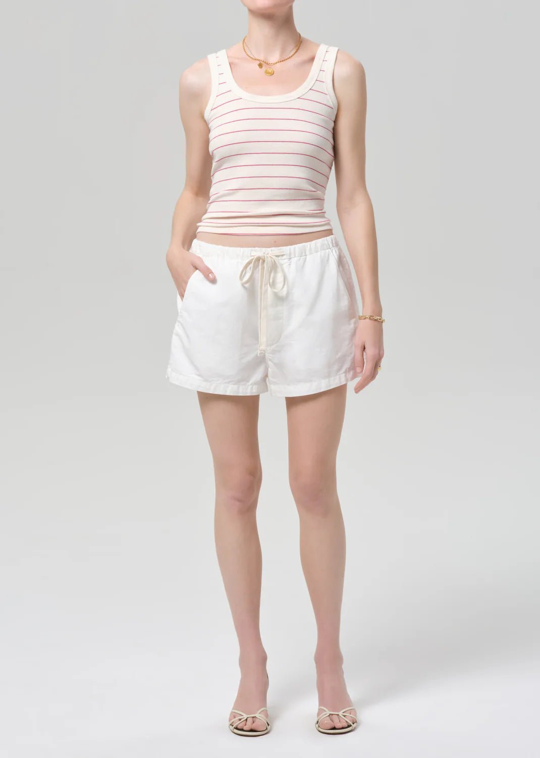 Faye Tank in Rasberry Pinstripe - obligato