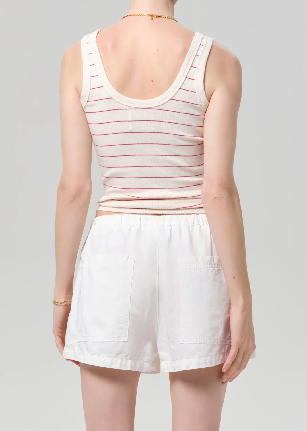 Faye Tank in Rasberry Pinstripe - obligato