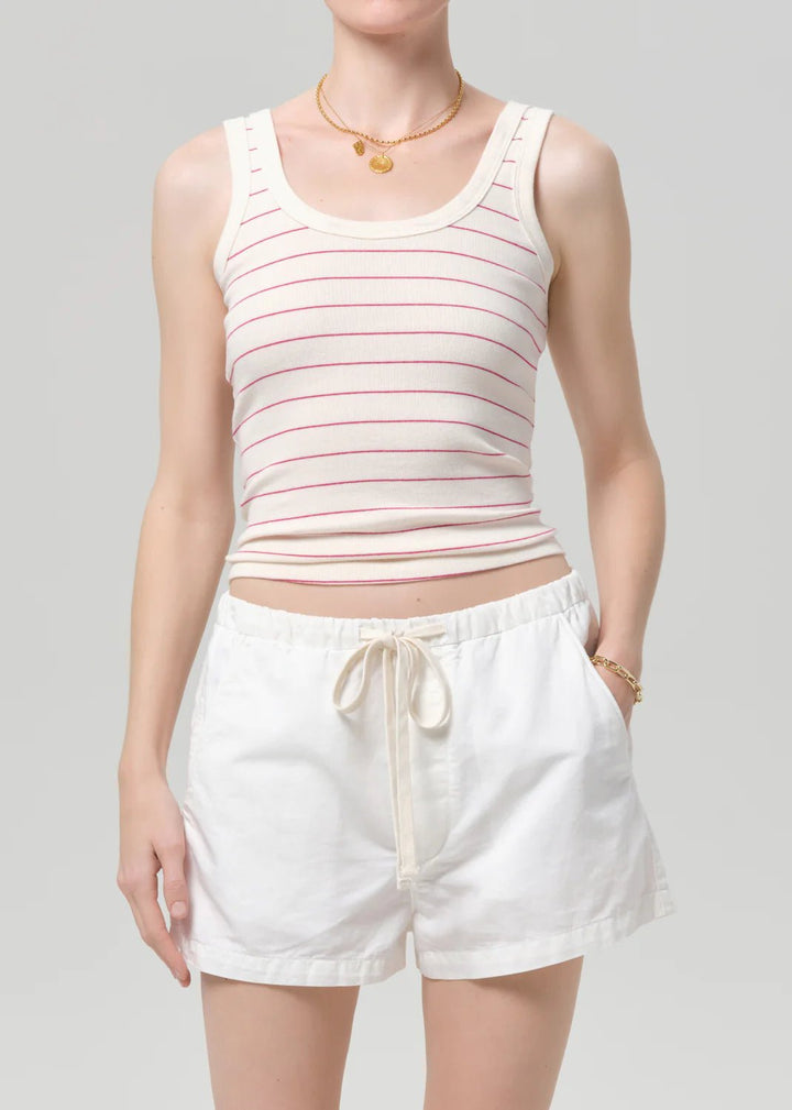 Faye Tank in Rasberry Pinstripe - obligato