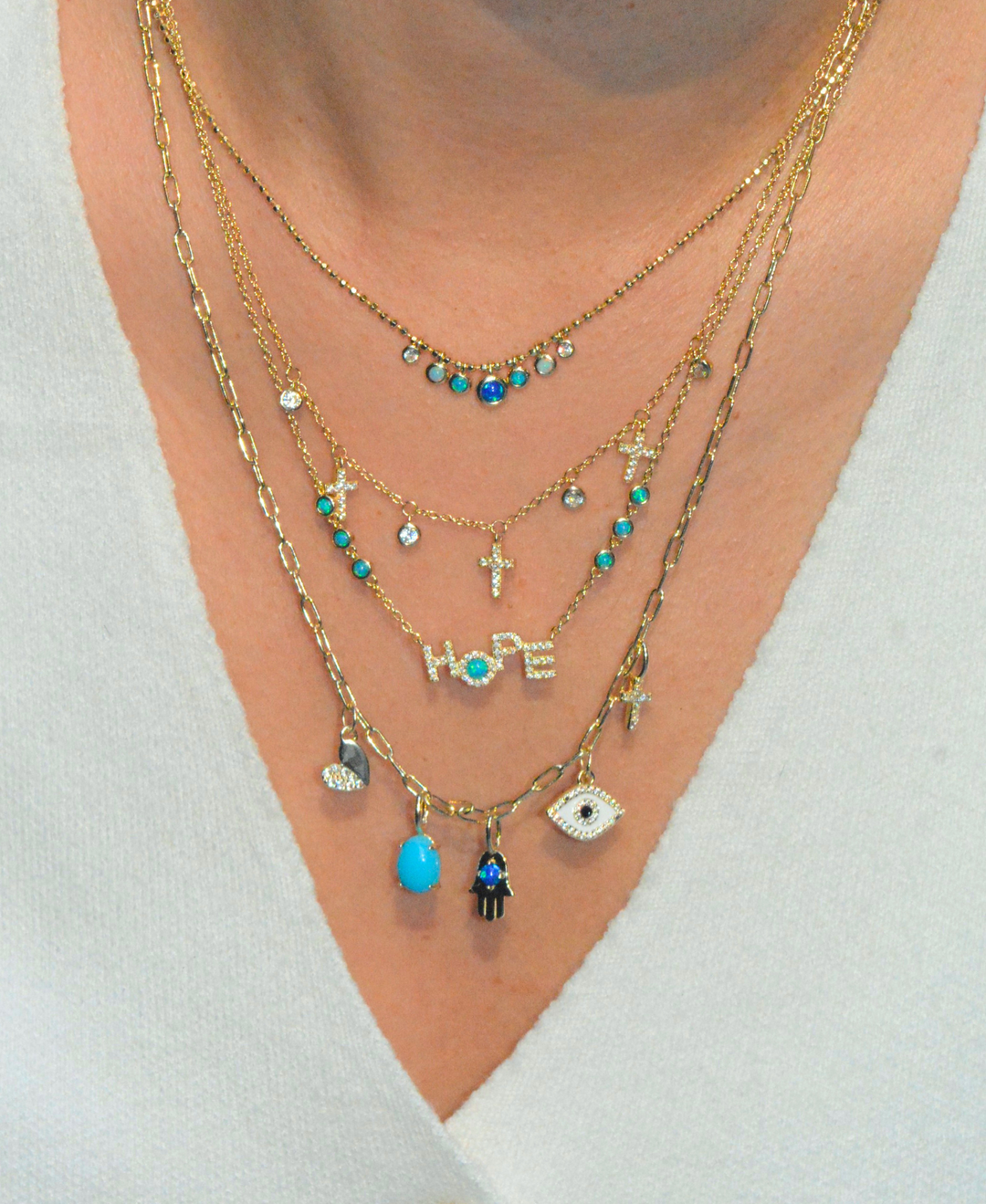 Mini Cross Choker Necklace: Gold