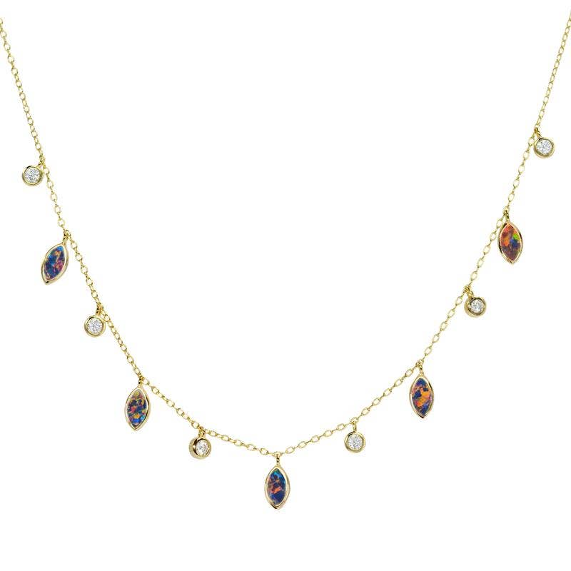 Drops of Spring Opal Choker Necklace: Orange Opal