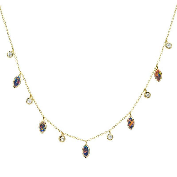 Drops of Spring Opal Choker Necklace: Tangerine Opal