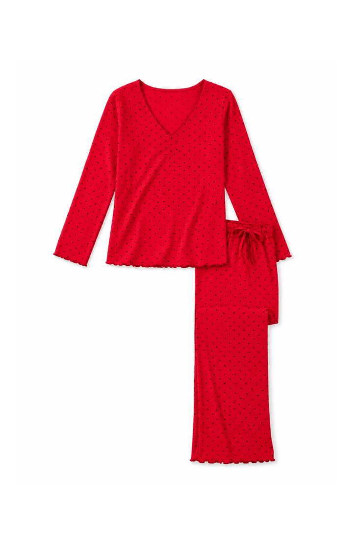 Femme de Noel Tonal Dot Long Sleeve PJ Set - obligato