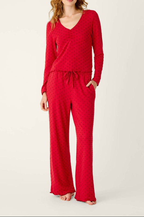 Femme de Noel Tonal Dot Long Sleeve PJ Set - obligato