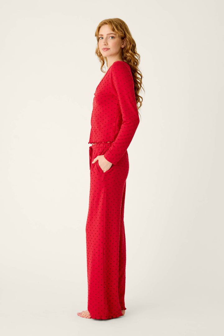 Femme de Noel Tonal Dot Long Sleeve PJ Set - obligato