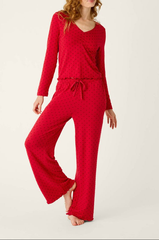 Femme de Noel Tonal Dot Long Sleeve PJ Set - obligato