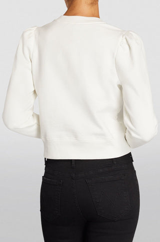 Femme Henley Sweatshirt in White - obligato