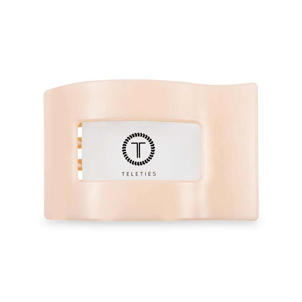 Flat Rectangle Hair Clip | Medium | Almond Beige - obligato