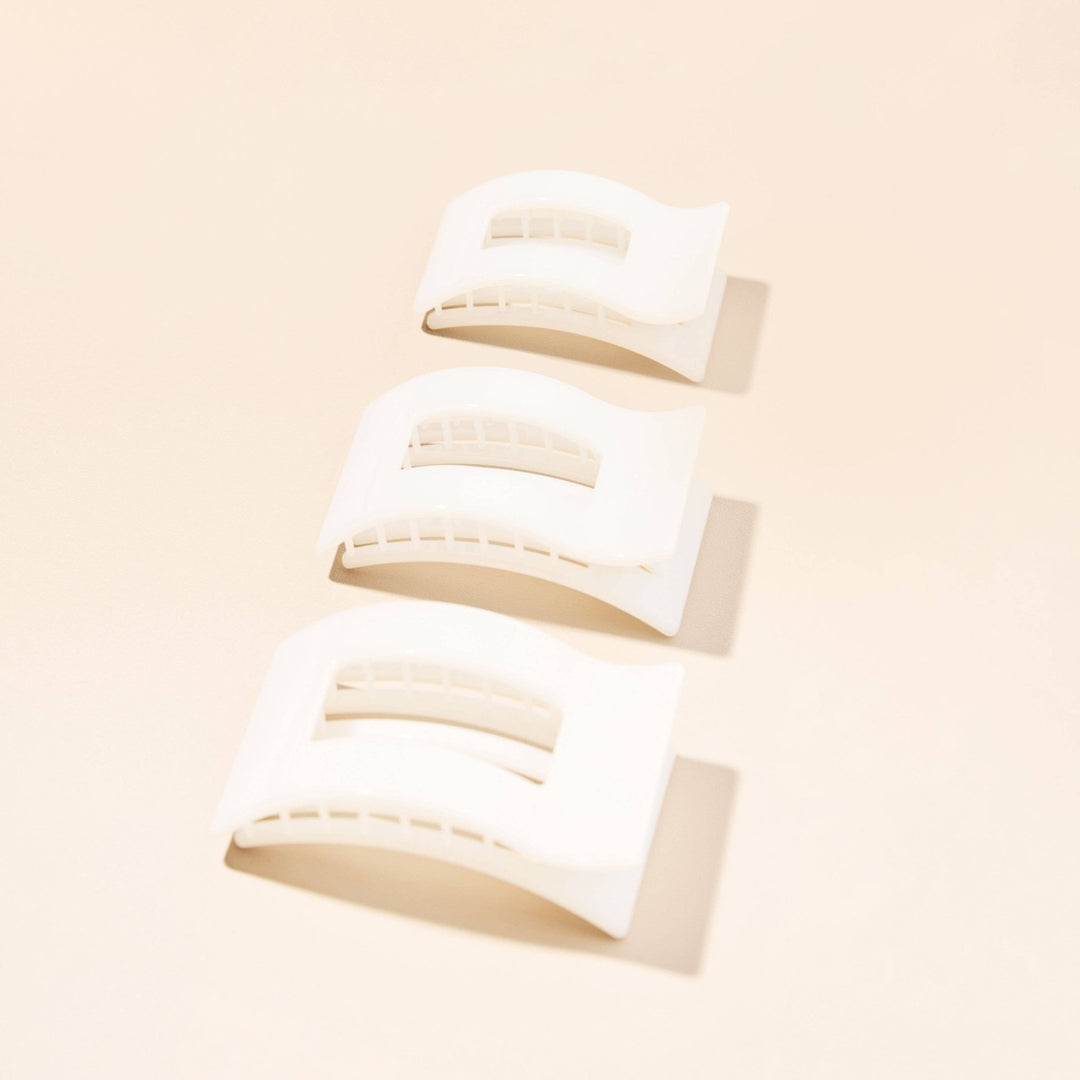 Flat Rectangle Hair Clip | Medium | Coconut White - obligato