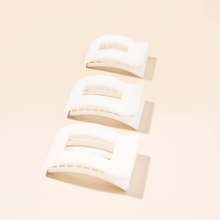 Flat Rectangle Hair Clip | Medium | Coconut White - obligato