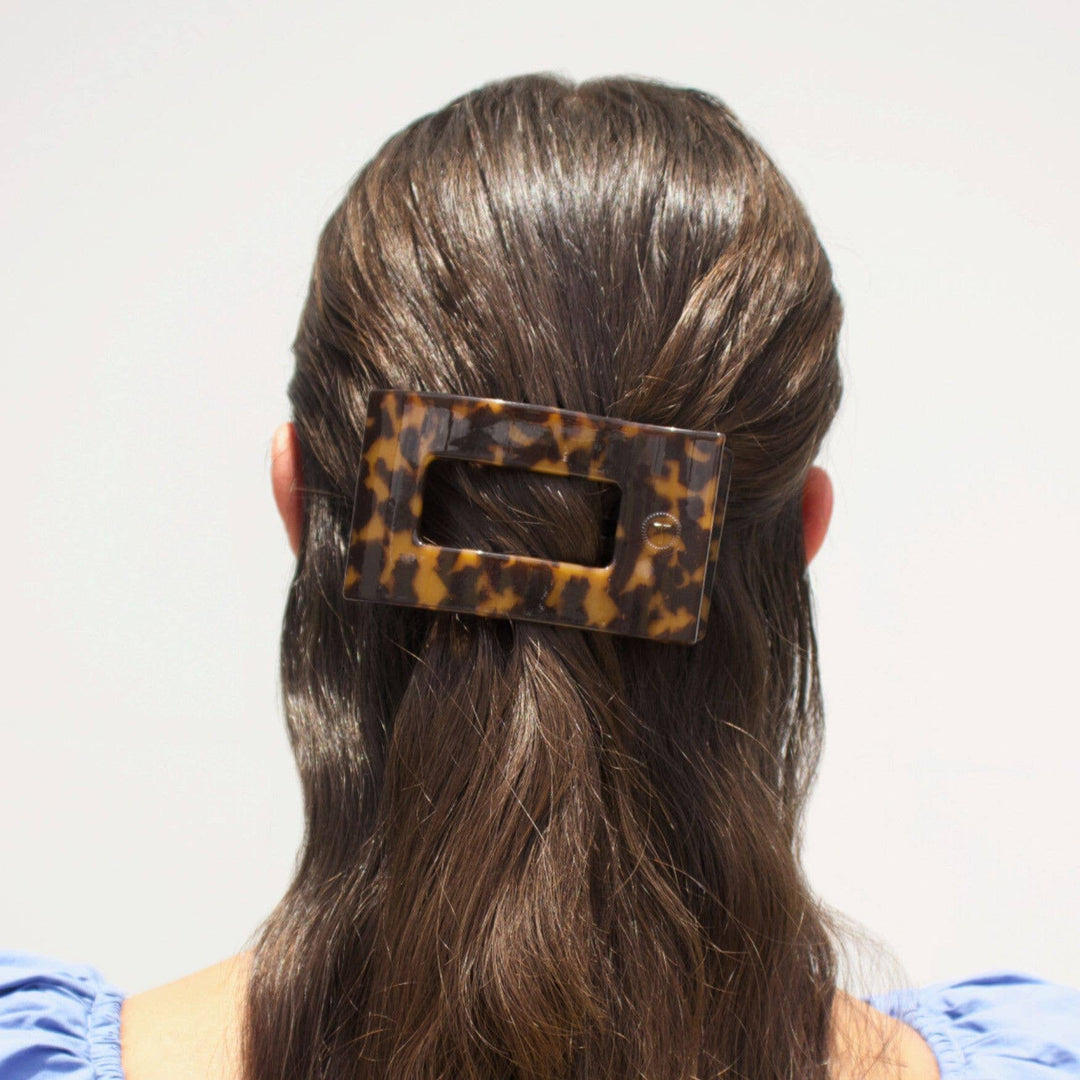 Flat Rectangle Hair Clip | Medium | Tortoise - obligato