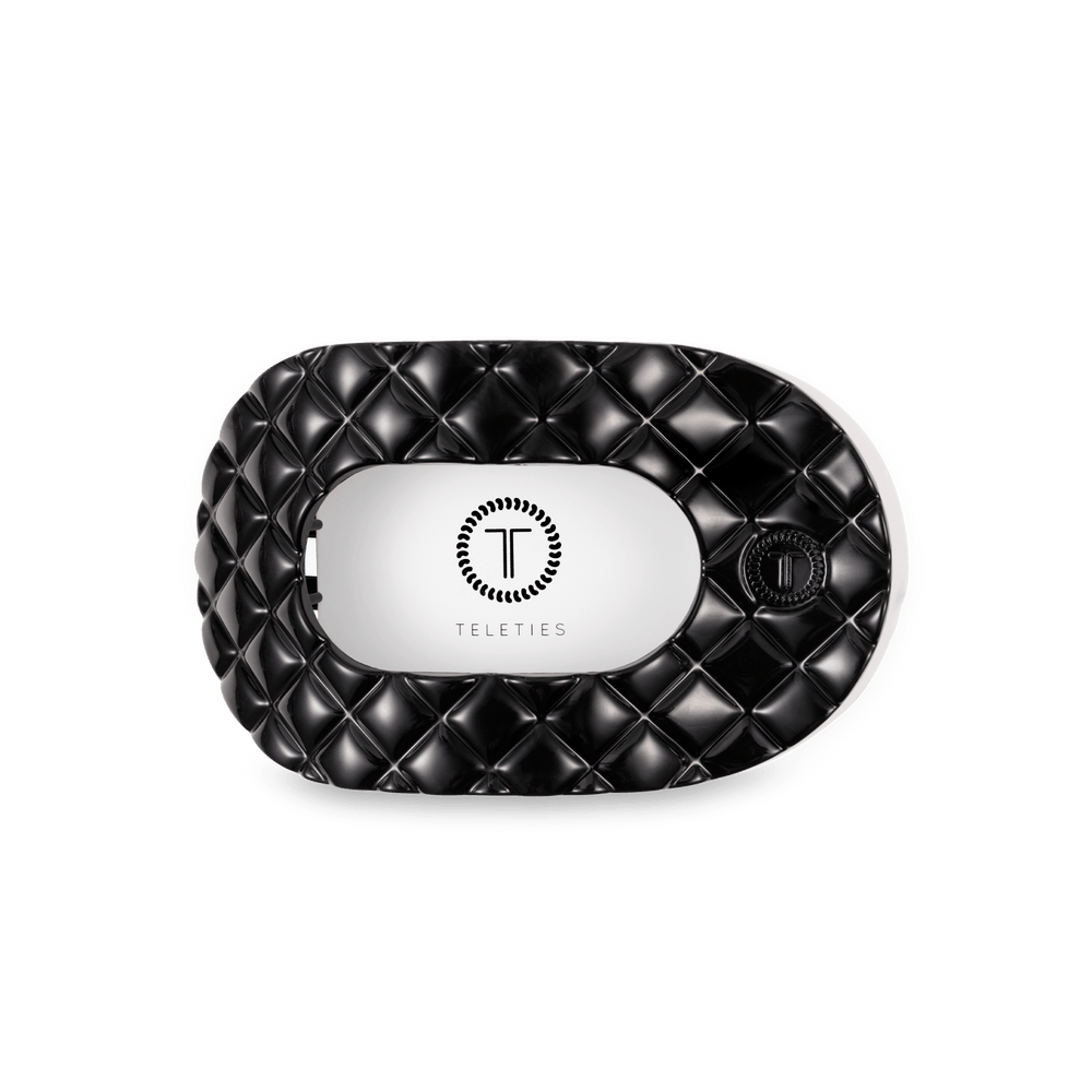 Flat Round Hair Clip | Medium | Jet Black Quilted - obligato