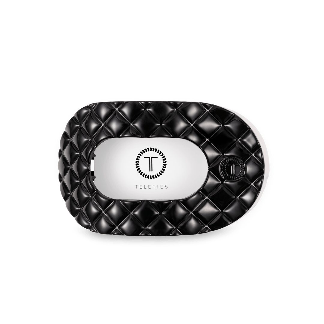 Flat Round Hair Clip | Medium | Jet Black Quilted - obligato