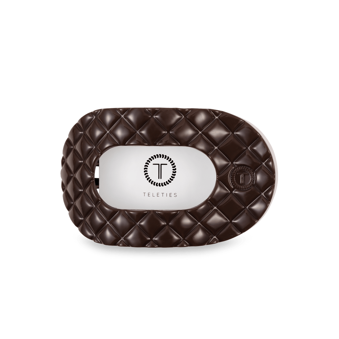 Flat Round Hair Clip | Medium | Truly Taupe Quilted - obligato