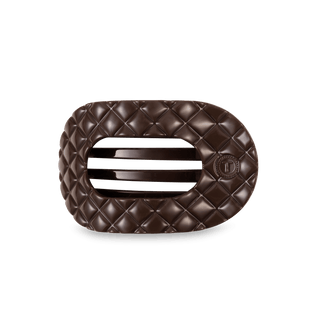Flat Round Hair Clip | Medium | Truly Taupe Quilted - obligato