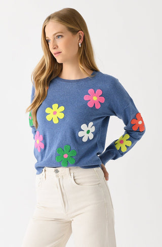 Flower Crew Neck Sweater - obligato