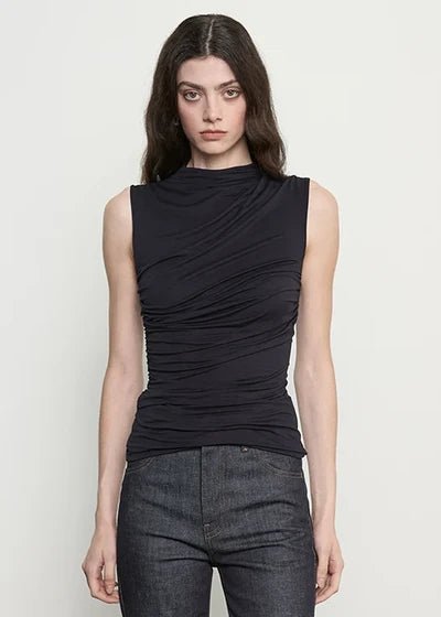 Fluid Jersey Sleeveless Twist Top - obligato