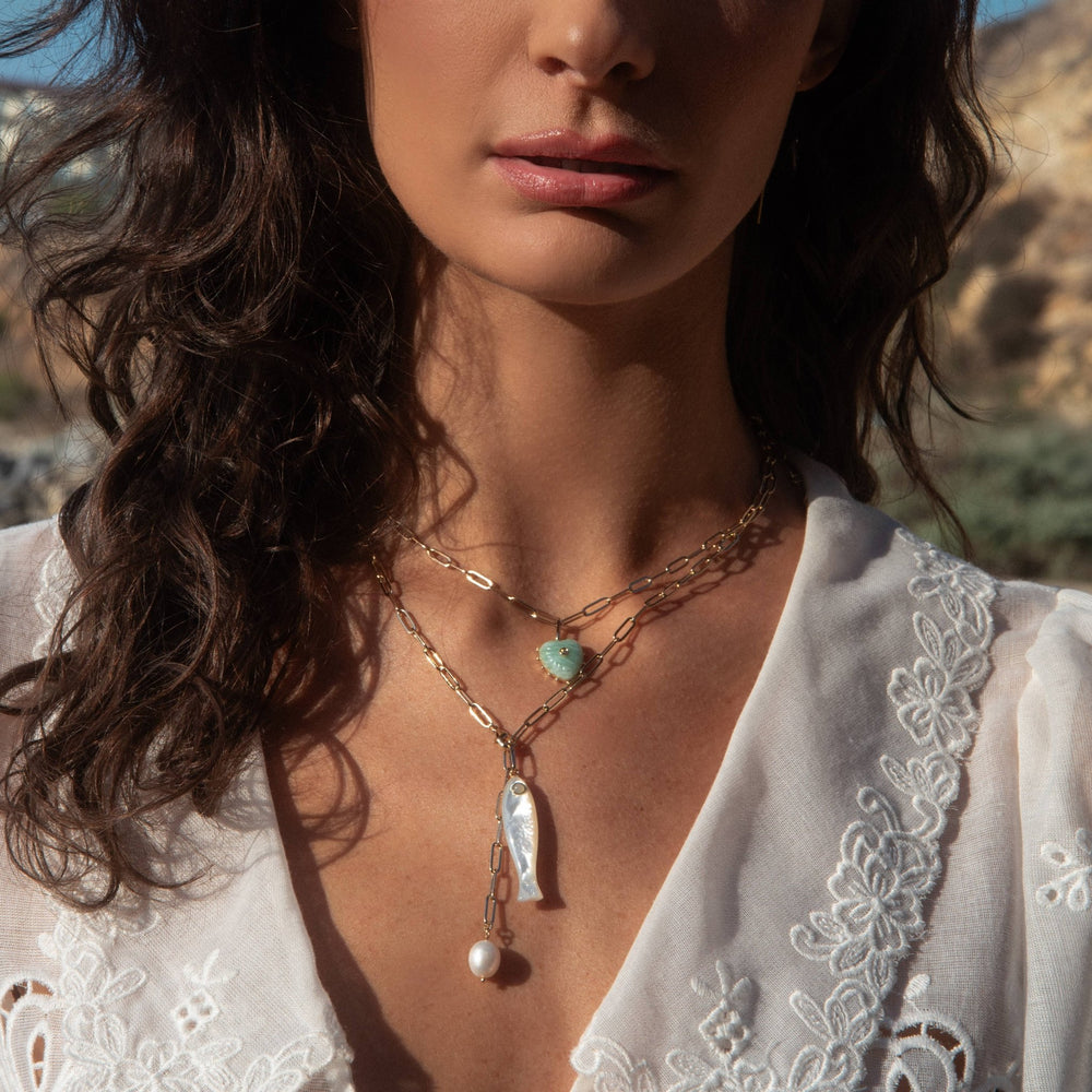 Fortuna Mother of Pearl Lariat - obligato