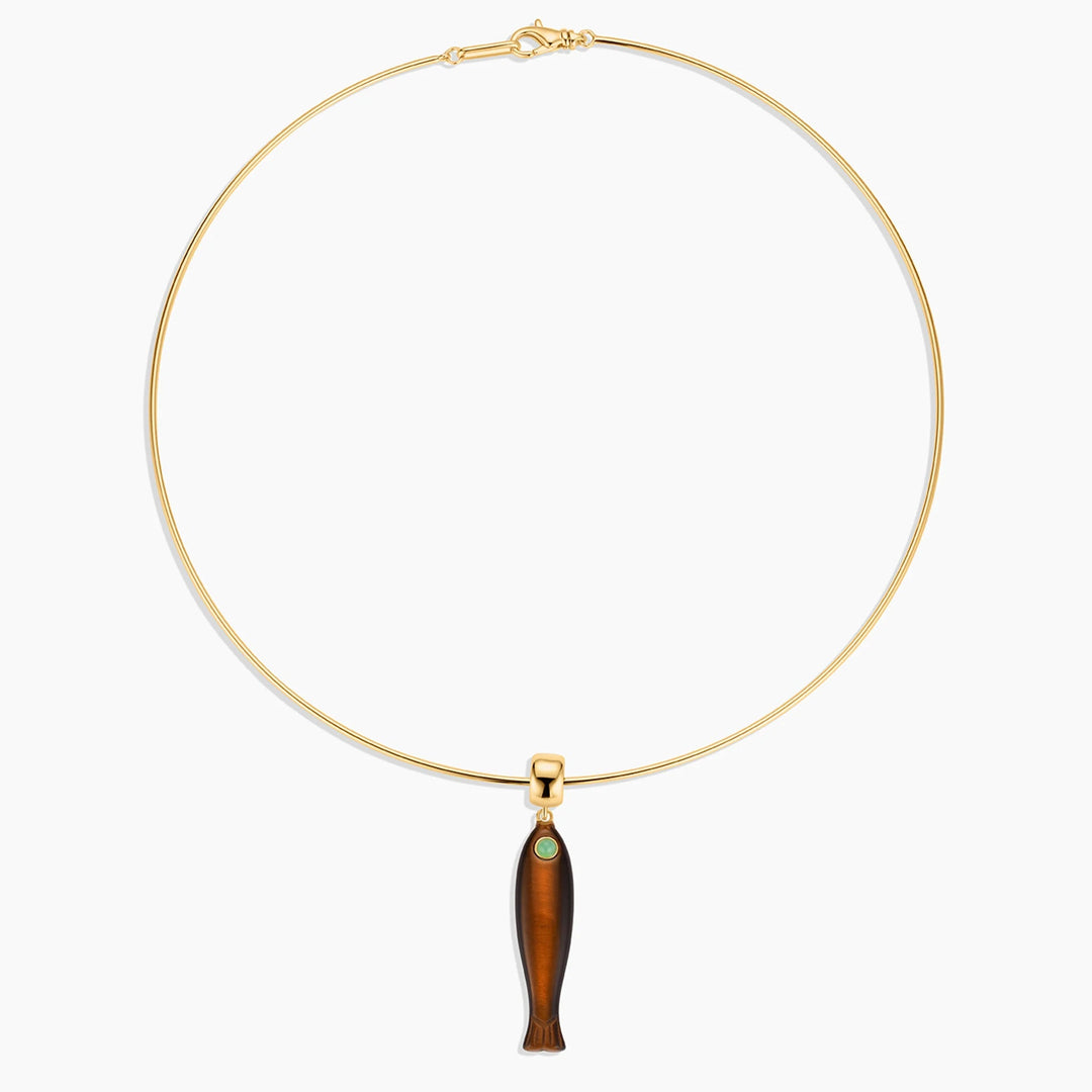 Fortuna Tiger’s Eye Fish Bail Charm - obligato