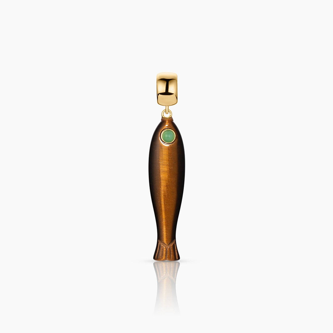 Fortuna Tiger’s Eye Fish Bail Charm - obligato